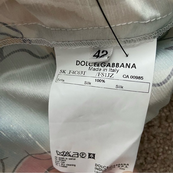 DOLCE & GABBANA Silk Knee Length Floral Skirt Size 42 - Picture 9 of 14